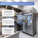 48-Inch Commercial 33 Cu.Ft Stainless Steel Reach-In Refrigerator With Four Split Doors (SAK83046) by SAKSBY WHOLESALE
