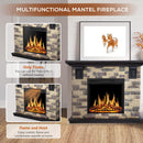 48 Inch Electric Fireplace Stone Mantel Package Y4926