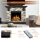 48 Inch Electric Fireplace Stone Mantel Package Y4926