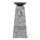 48" Large Outdoor Propane Fire Bowl Column With Cover & Lava Rocks (96173485)