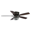 48" Modern Flush Mount Reversible Crytsal Ceiling Fan with Lighting and Remote Control