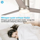 48" Satin Nickel Flush Mount Low Profile Ceiling Fan with LED Lighting