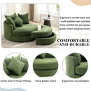 360° Swivel Accent Barrel Chair With Storage Ottoman & 4 Pillows, Modern Leisure Chair Round Accent For Living Room by Unique Piece Furniture