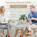 27.5 inch Outdoor Bistro Table with Heavy Duty Metal Frame and Adjustable Foot Pads-white by LJGDeals