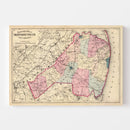 Vintage Map of Monmouth County, New Jersey 1872