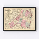 Vintage Map of Monmouth County, New Jersey 1872