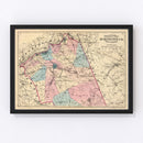 Vintage Map of Burlington County, New Jersey 1872