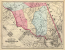 Vintage Map of Burlington County, New Jersey 1872