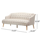 Comfy 3 Seat Sofa With Wooden Legs, For Living Room And Study