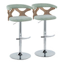 Gardenia - Contemporary Adjustable Barstool With Swivel / Rounded T Footrest (Set of 2) by HouseOfZazla