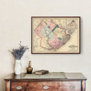 Vintage Map of Atlantic County, New Jersey 1872