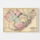 Vintage Map of Atlantic County, New Jersey 1872