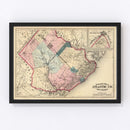 Vintage Map of Atlantic County, New Jersey 1872