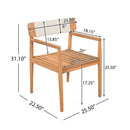 Creative Braided Acacia Wood Outdoor Dining Chairs with Armrests (Set of 2) - Teak / White by HouseOfZazla