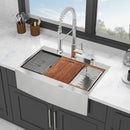 Modern Farmhouse Drop-In Workstation Kitchen Sink with Apron Front by HouseOfZazla