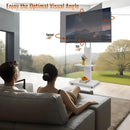 Mobile TV Stand With Shelf Floor Mount Cart For TVs With Lockable Wheels Ideal For Living Room Bedroom Or Office - White