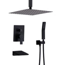 Contemporary Shower System With 12" Rainfall Head And Handheld Spray, Wall Mounted by HouseOfZazla