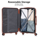 3-Piece ABS Spinner Wheel Luggage Set 20"/24"/28" Beige