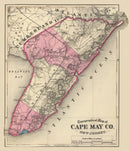 Vintage Map of Cape May County, New Jersey 1872