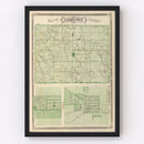Vintage Map of Lagrange County, Indiana 1876