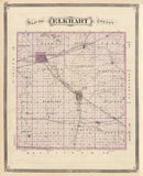 Vintage Map of Elkhart County, Indiana 1876