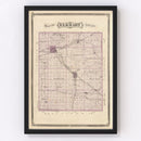 Vintage Map of Elkhart County, Indiana 1876