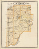 Vintage Map of La Porte County, Indiana 1876