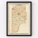 Vintage Map of La Porte County, Indiana 1876
