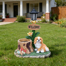 Sitting Dog Solar Lantern Planter Statue by HouseOfZazla
