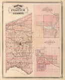 Vintage Map of Porter County, Indiana 1876