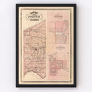 Vintage Map of Porter County, Indiana 1876