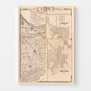 Vintage Map of Lake County, Indiana 1876