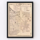 Vintage Map of Lake County, Indiana 1876