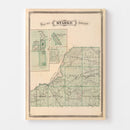Vintage Map of Starke County, Indiana 1876