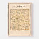 Vintage Map of Marshall County, Indiana 1876