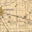 Vintage Map of Marshall County, Indiana 1876