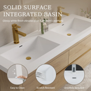 60" Wall-Mounted Bathroom Vanity with Double Sinks by HouseOfZazla