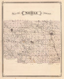Vintage Map of Noble County, Indiana 1876