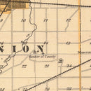 Vintage Map of Dekalb County, Indiana 1876