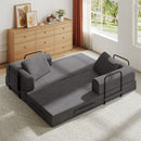 Convertible Sleeper Sofa Bed With Cylindrical Pillow, Fixed Shape Frame by Unique Piece Furniture