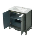 Vintage Bathroom Vanity With Ceramic Sink, Adjustable Shelves by HouseOfZazla