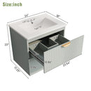 Modern Wall-Mounted Bathroom Vanity With 2 Drawers, Ideal For Small Bathrooms - Green by HouseOfZazla