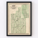 Vintage Map of Fulton County, Indiana 1876