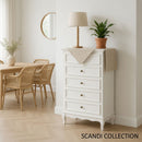 5 Drawer Tall Wide Chest Of Drawers - White by HouseOfZazla