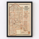 Vintage Map of Jasper County, Indiana 1876