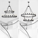 52 Inch Black Wagon Wheel Chandelier, 36-Lights
