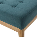 Vibratory Button Tufted Upholstered Ottoman with Splayed Wooden Legs by HouseOfZazla
