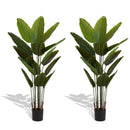 2025 New adhesive fabric traveler banana leaf 15 leaf home decoration indoor decoration artificial green plant 2pcs/set