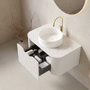 DINA 30" Bathroom Vanity & Sink with Floating Curved Edges and Striped Storage by HouseOfZazla