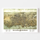 Vintage Map of Fall River, Massachusetts 1877